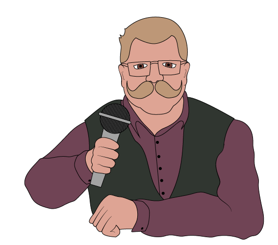 The Albion microphone-man artwork